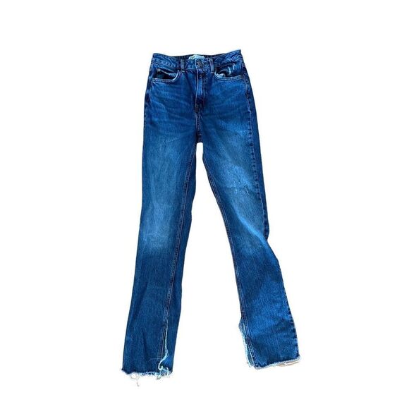 ‎Zara straight jeans with opening in legs women’s size 4 - Picture 1 of 6